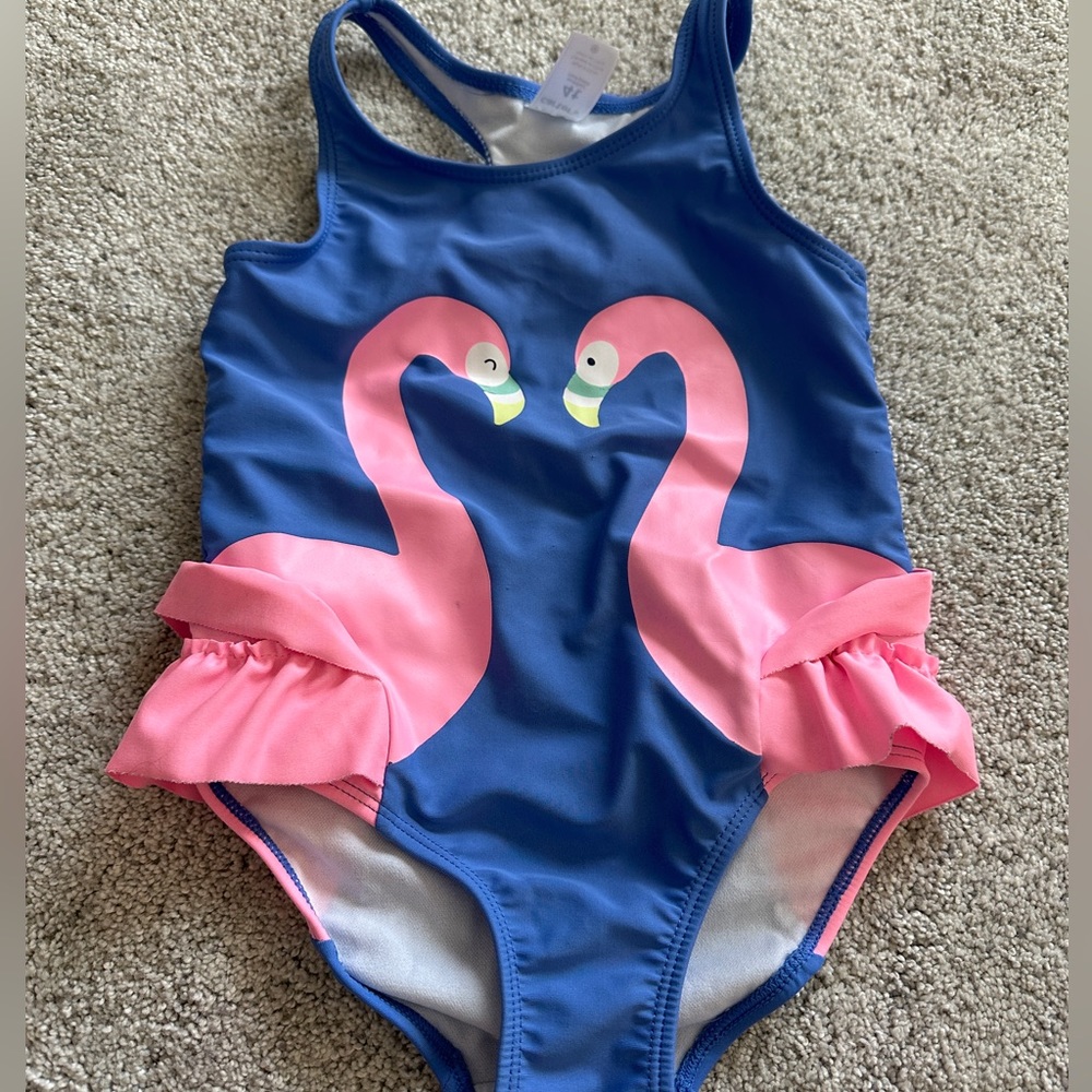 Carters Purple Flamingo swimsuit 4T
